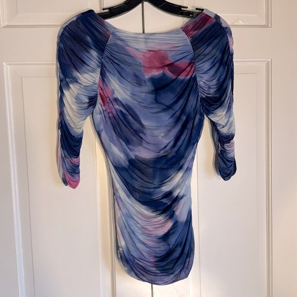 Pretty Etro Blue and Pink Double Layered Ruched Top - Picture 4 of 10
